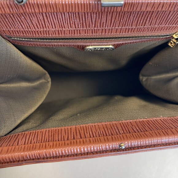 Fendi Vintage Brown Epi Leather Top Handle Bag - Preowned - Picture 12 of 15